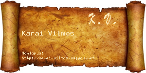 Karai Vilmos névjegykártya
